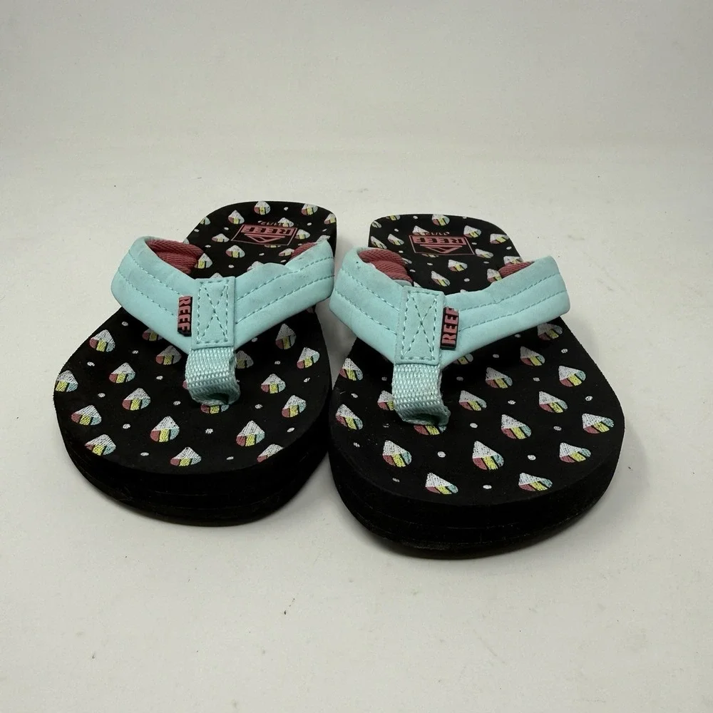 Reef Ahi Snow Cone Teal Strap Flip Flops Kids Size 11/12 Sandal